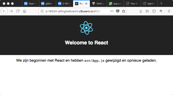 React-app gewijzigd en opnieuw geladen